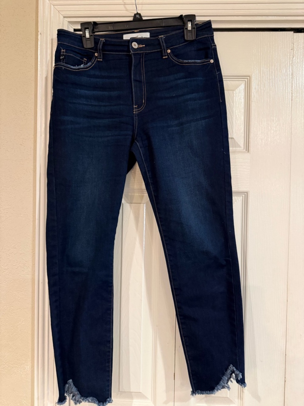 KanCan Dark Indigo Skinny Jeans with Contrast Stitching